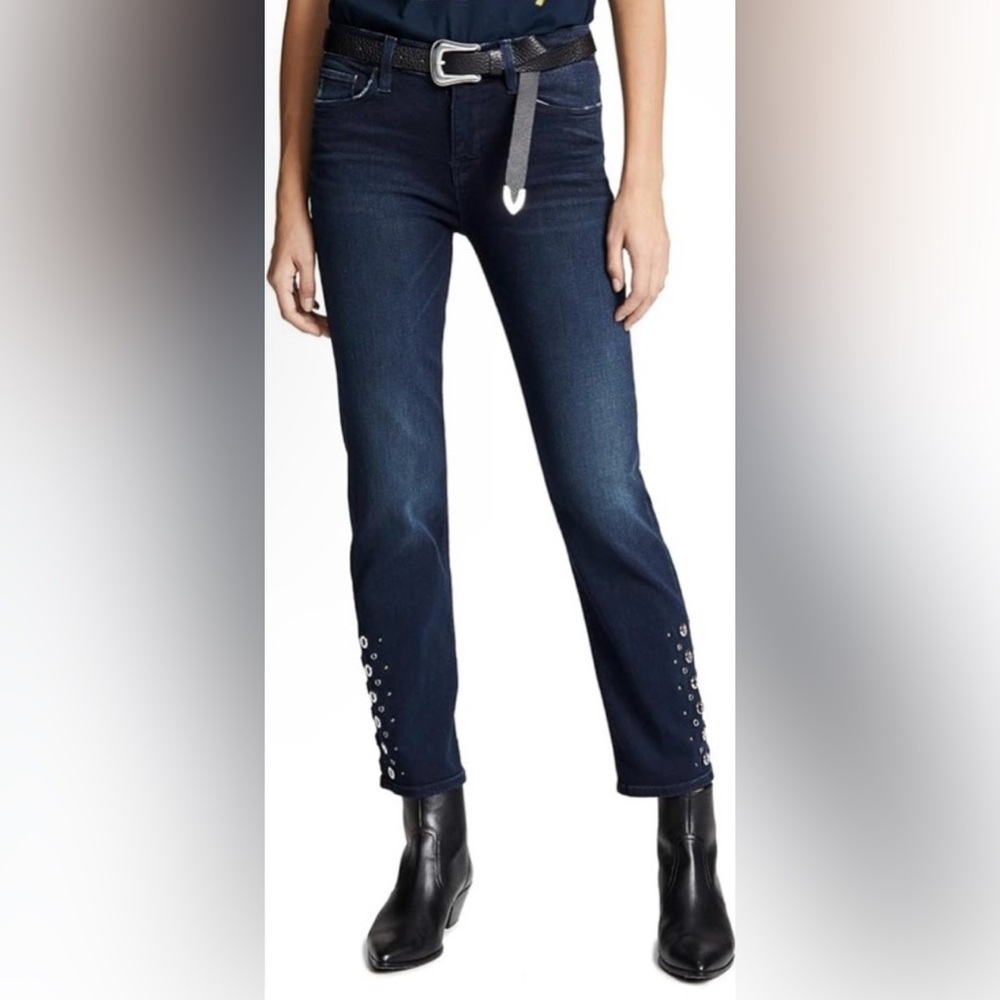 NWT Hudson Nico Mid-Rise Cigarette Cropped Jeans w/Grommets—32, 27, 26, 25 Dark